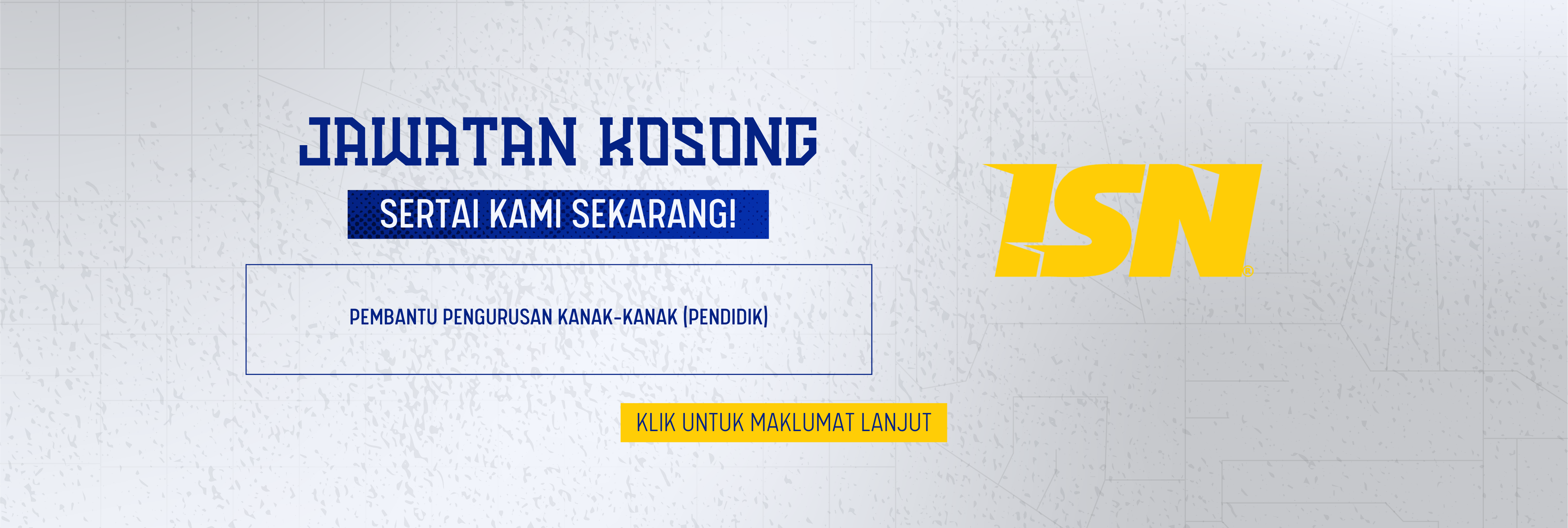 BANNER IKLAN JAWATAN KOSONG (PEMBANTU PENGURUSAN KANAK-KANAK)